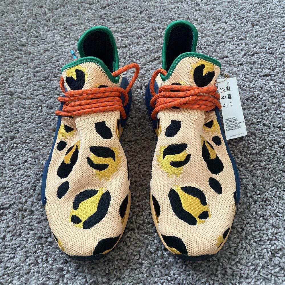 ADIDAS x PHARRELL WILLIAMS HU NMD "Pulse Amber" Animal Print HP3221 Men Size 10